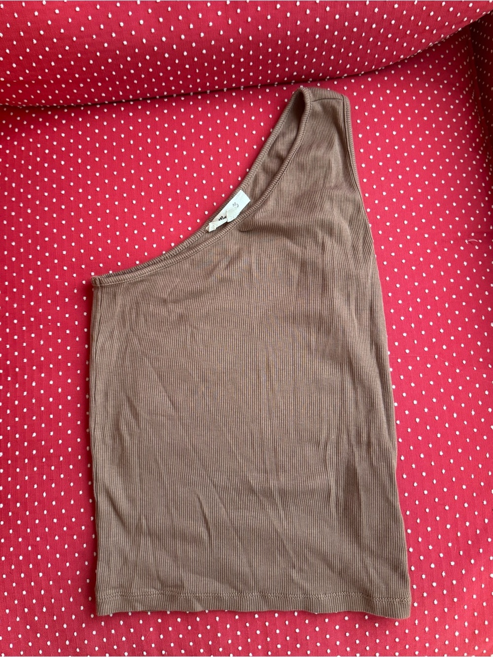 Madewell One-Shoulder Ribbed Tank - Brown